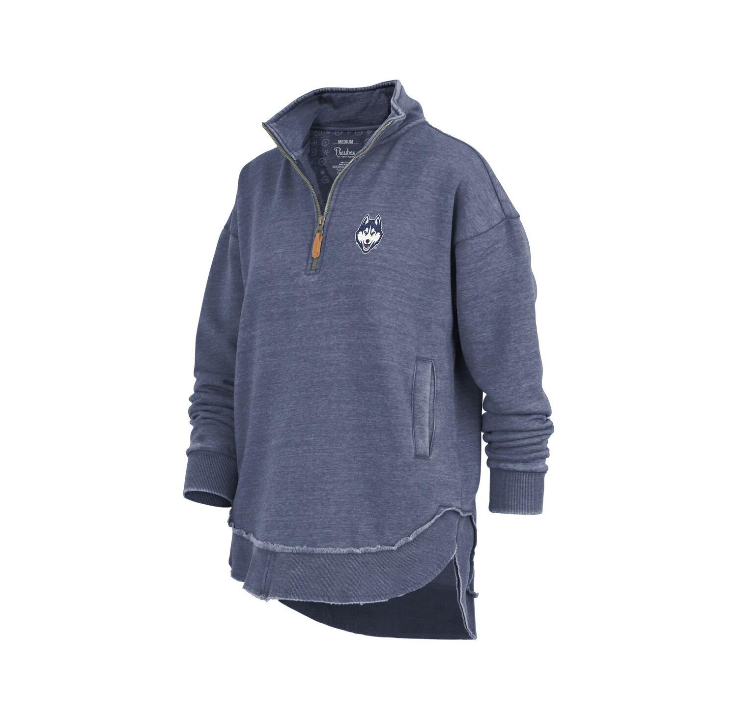 Women's Navy UConn Huskies Northfork Sojourn Poncho Quarter-Zip Sweatshirt