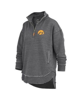 Women's Black Iowa Hawkeyes Northfork Sojourn Poncho Quarter-Zip Sweatshirt