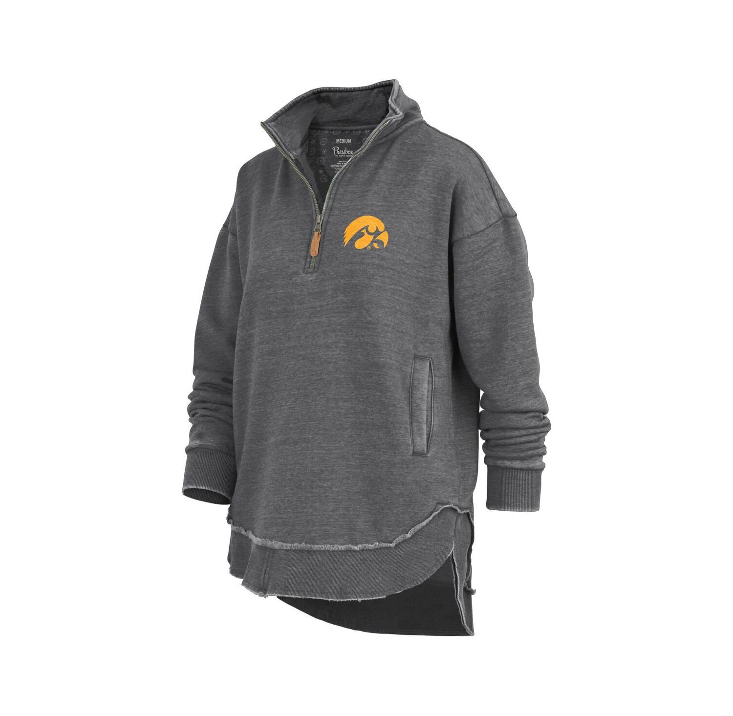 Women's Black Iowa Hawkeyes Northfork Sojourn Poncho Quarter-Zip Sweatshirt