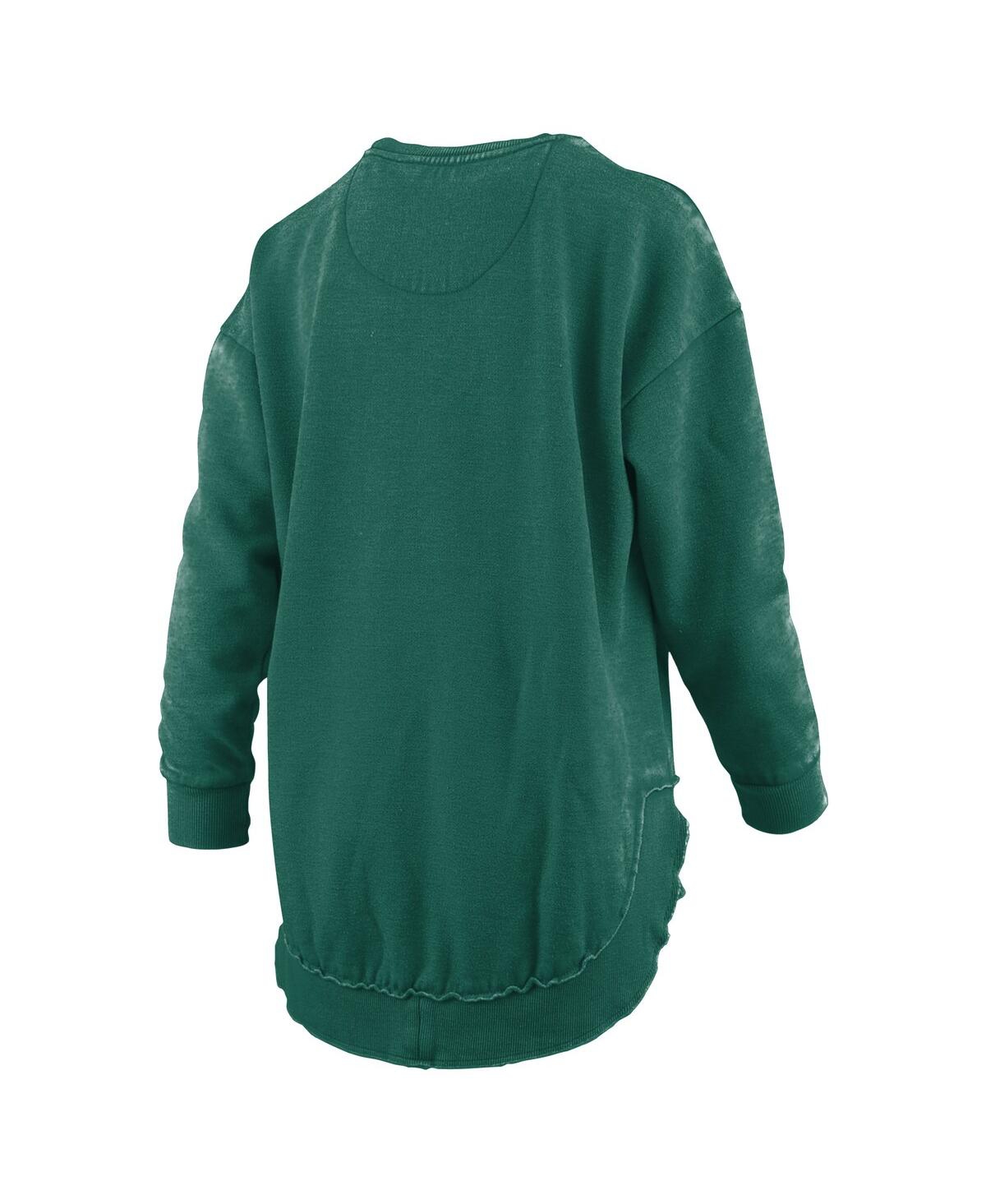 Pressbox Green Oregon Ducks Melange Poncho Vintage Fleece Long Sleeve Pullover Sweatshirt In Green