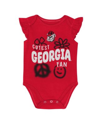 Baby Boys and Girls 2-Piece Red/Black Georgia Bulldogs Little Sunshine Bodysuit Set