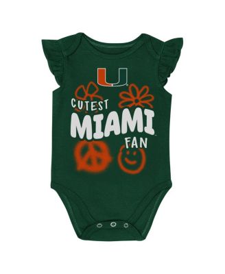 Baby Boys and Girls 2-Piece Green/Orange Miami Hurricanes Little Sunshine Bodysuit Set