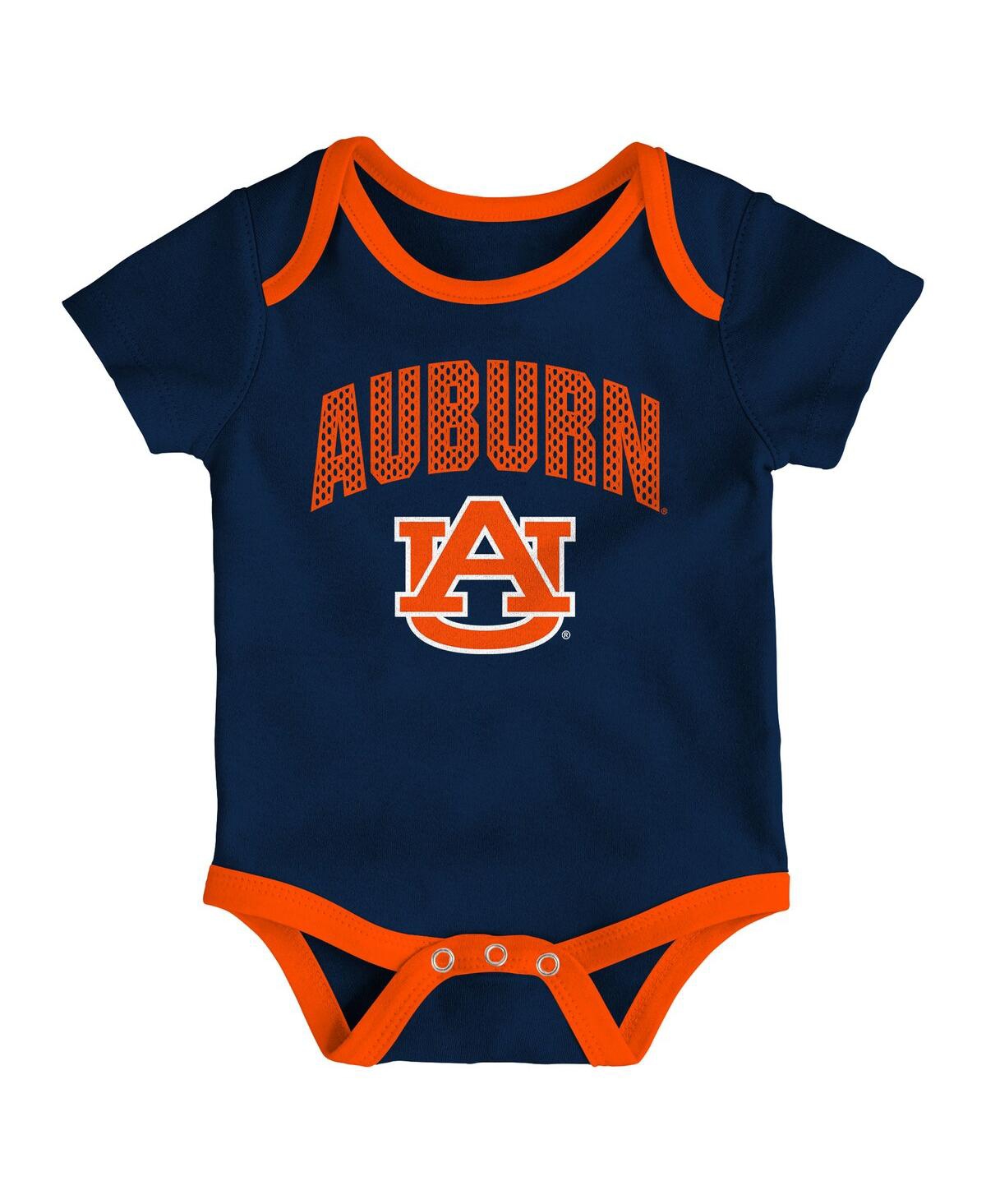 Outerstuff Baby Boys and Girls 3-Pack Auburn Tigers All Day Play Bodysuit Set