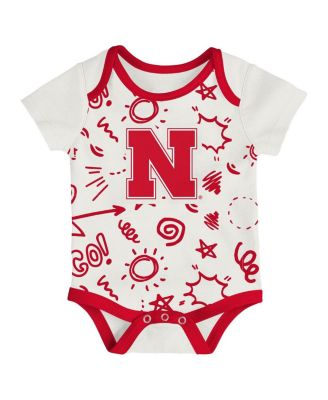Baby Boys and Girls 3-Piece Nebraska Huskers All Day Play Bodysuit Set