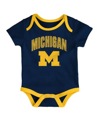 Baby Boys and Girls Outerstuff Michigan Wolverines All Day Play 3-Piece Bodysuit Set