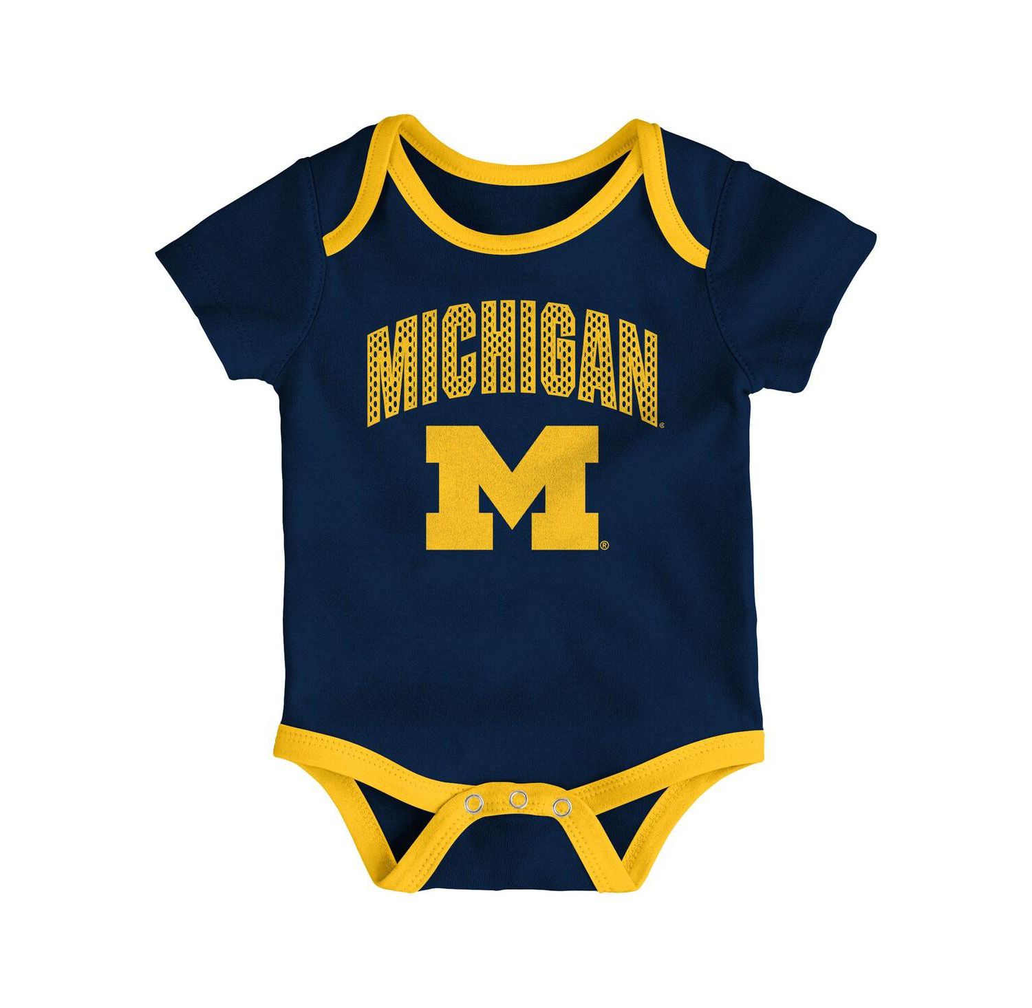 Baby Boys and Girls Outerstuff Michigan Wolverines All Day Play 3-Piece Bodysuit Set
