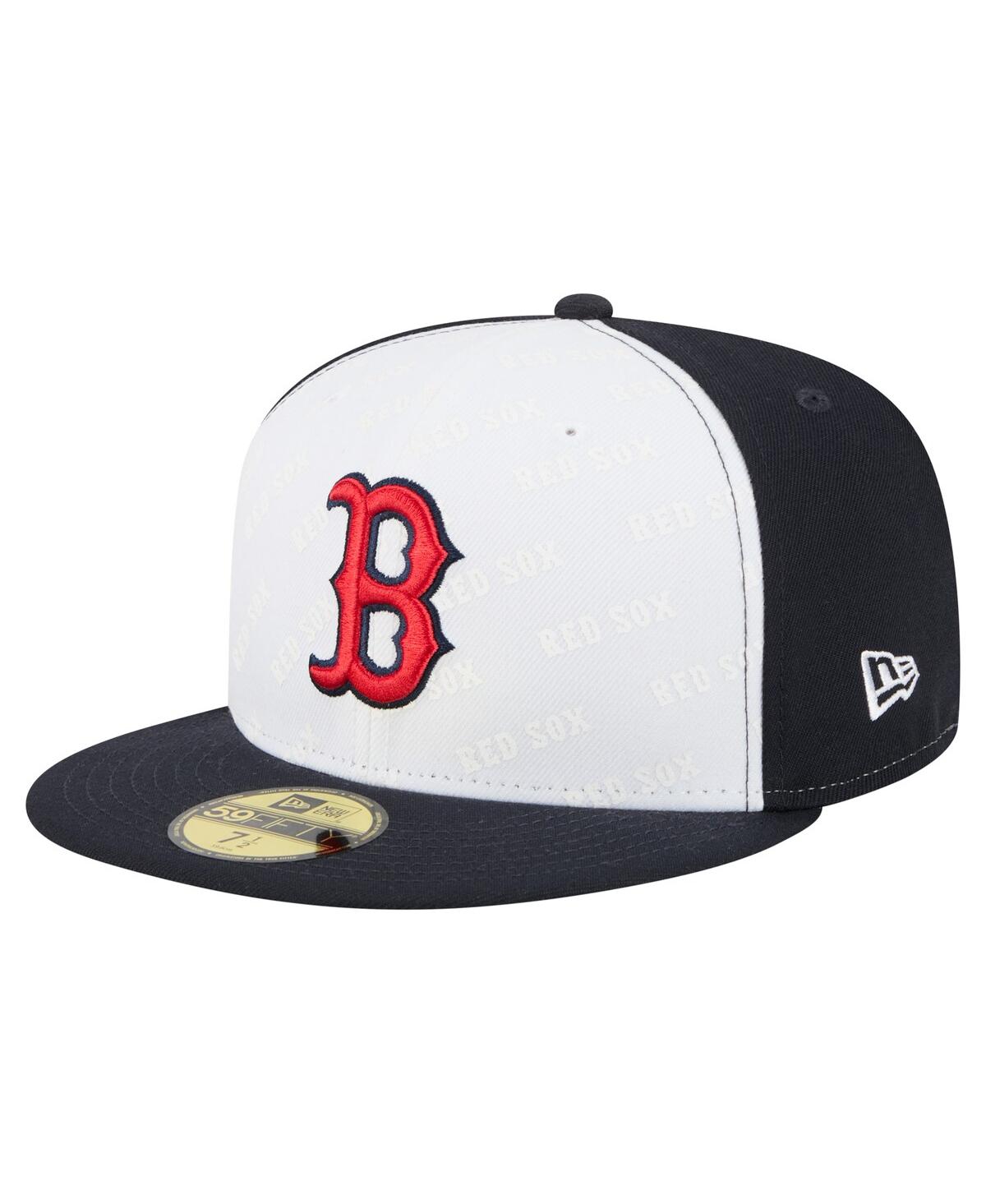 New Era Men's White/navy Boston Red Sox Repeat 59fifty Fitted Hat In Multi