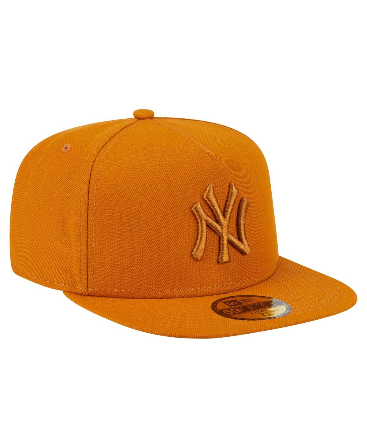 New Era Men's Orange New York Yankees Color Pack A-frame 59fifty Fitted Hat In Orange