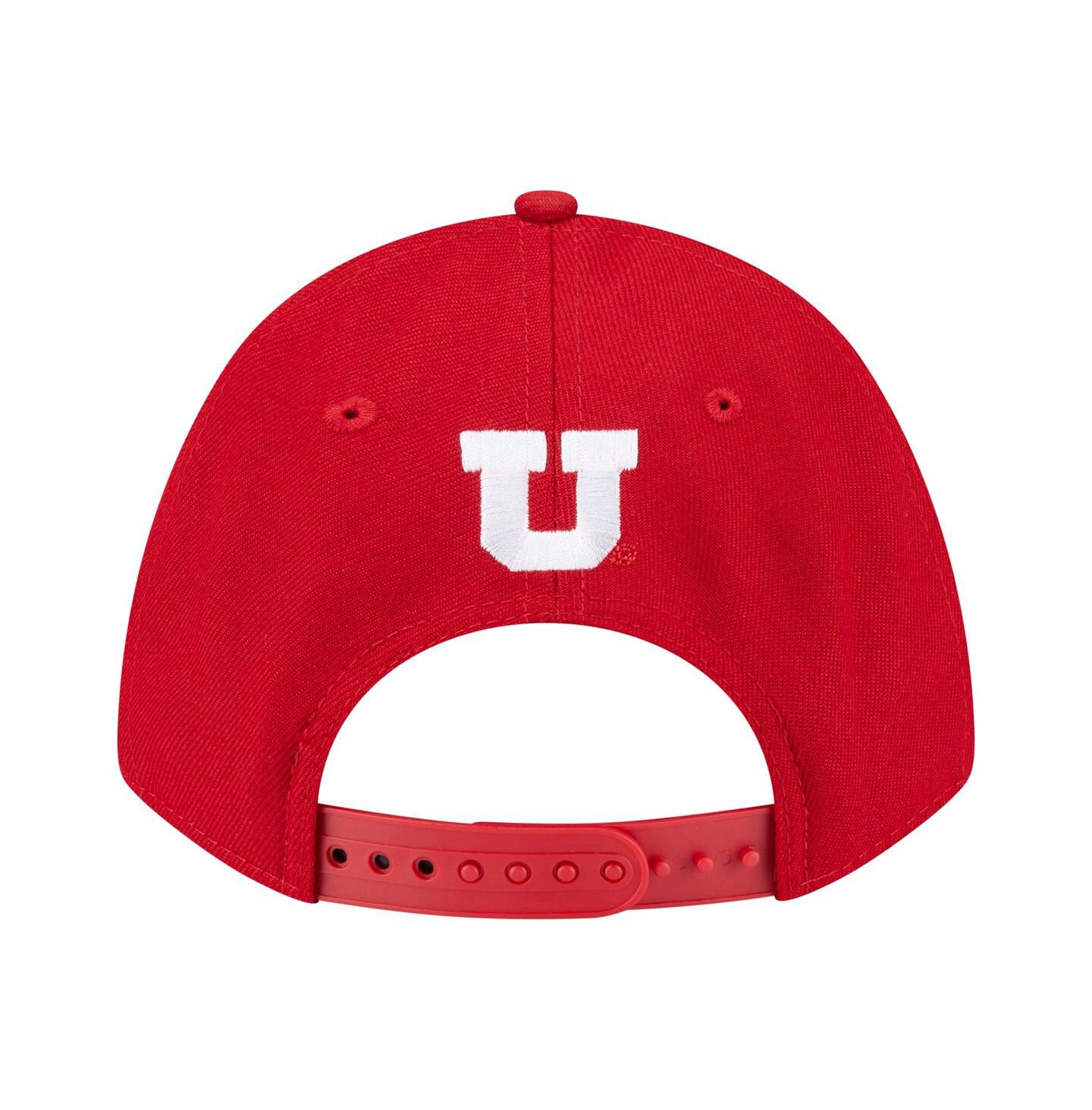 Мужская кепка New Era Red Utah Utes Team Collective 9FORTY M-Crown Adjustable Hat — фото 3