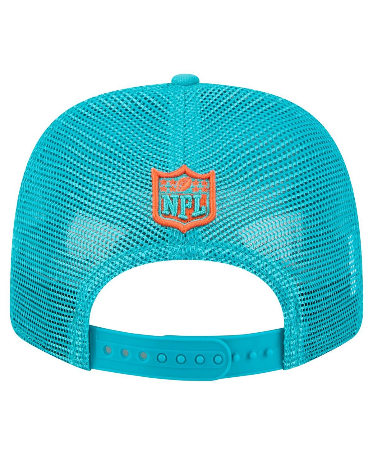 New Era Men's Aqua Miami Dolphins Team Collection 9seventy Stretch-snap Adjustable Hat In Blue
