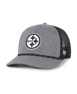 '47 Brand - Men's Heather Charcoal Pittsburgh Steelers Carbon Rope Trucker Adjustable Hat