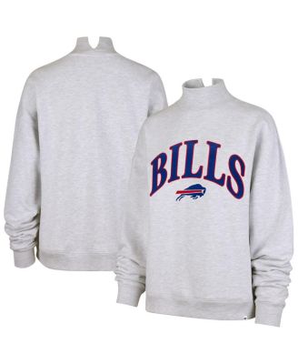 '47 Brand - Women's Heather Gray Buffalo Bills Vantage Mock Neck Pullover Sweatshirt