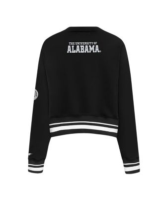 Women's Black Alabama Crimson Tide Cultivated-Pearl Cropped Pullover Sweatshirt