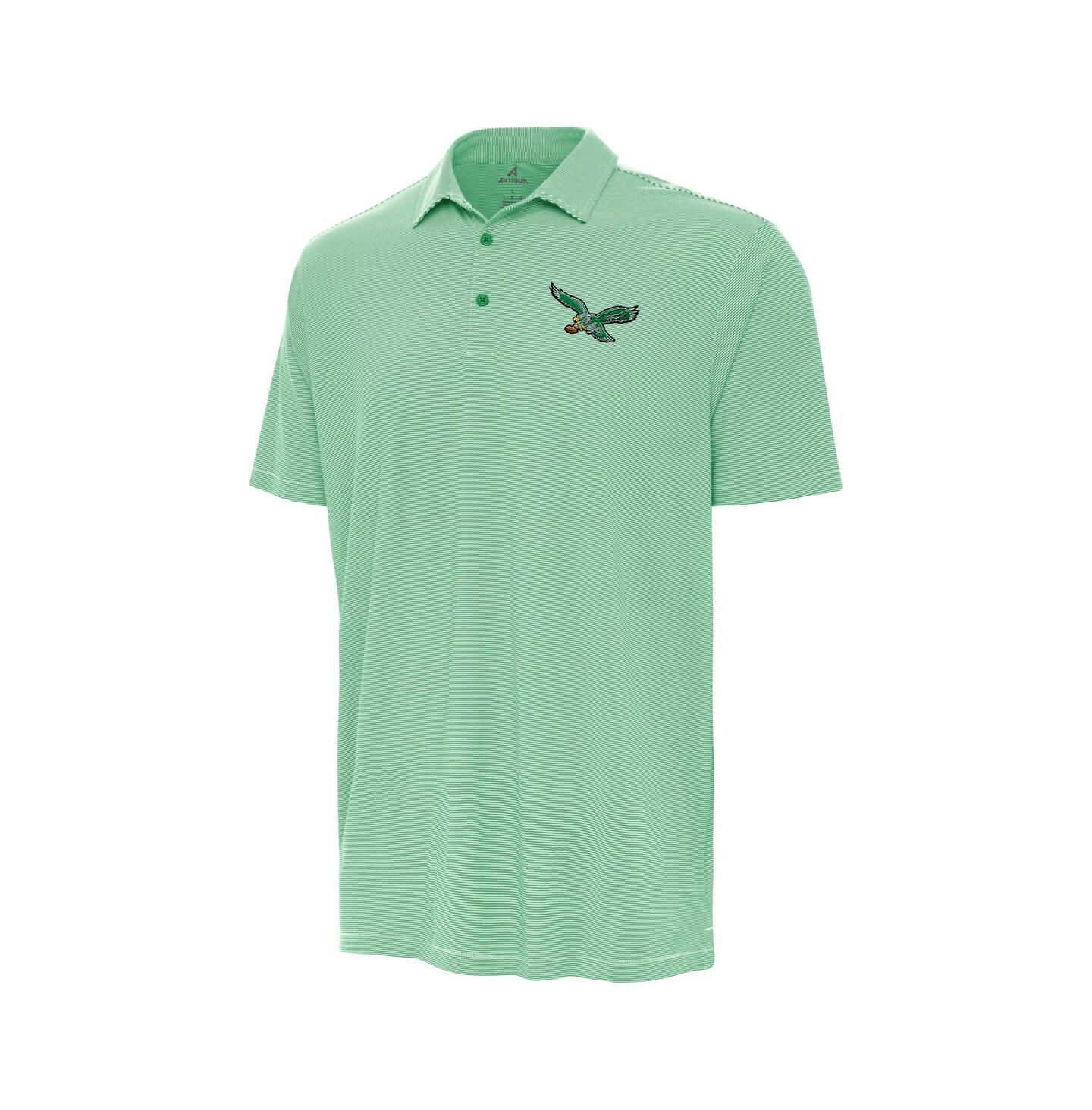 Мужское поло Antigua Kelly Green/White Philadelphia Eagles Twine Performance Polo Shirt — фото 3