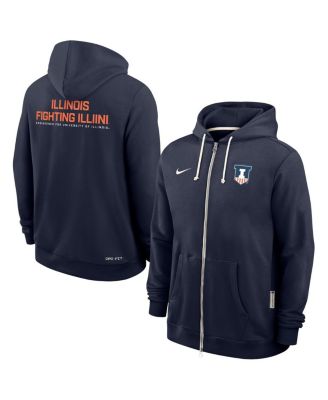 Nike - Men's Navy Illinois Fighting Illini 2025 Sideline Performance Full-Zip Hoodie