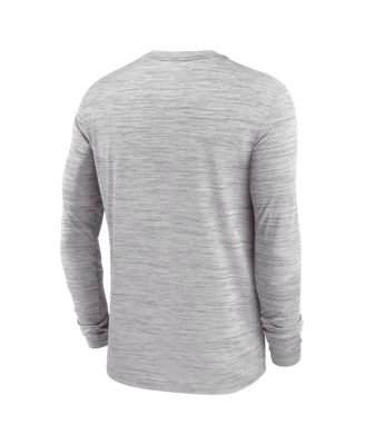 Men's Gray Syracuse Orange 2025 Sideline Velocity Performance Long Sleeve T-Shirt