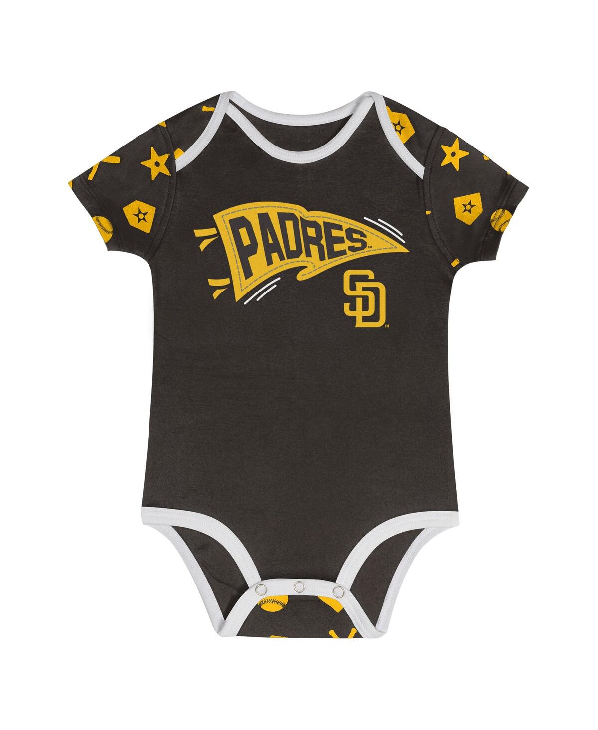 Outerstuff Baby Boys And Girls Brown San Diego Padres On Deck 2-piece Diaper Cover Set In Brown