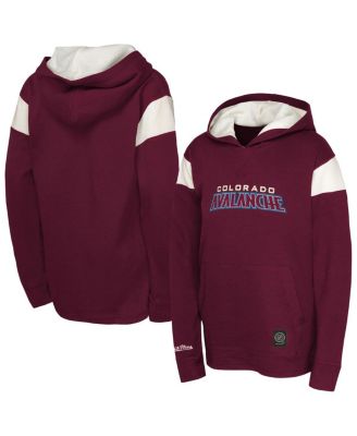 Mitchell & Ness - Big Boys and Girls Burgundy Colorado Avalanche Thermal Lightweight Pullover Hoodie