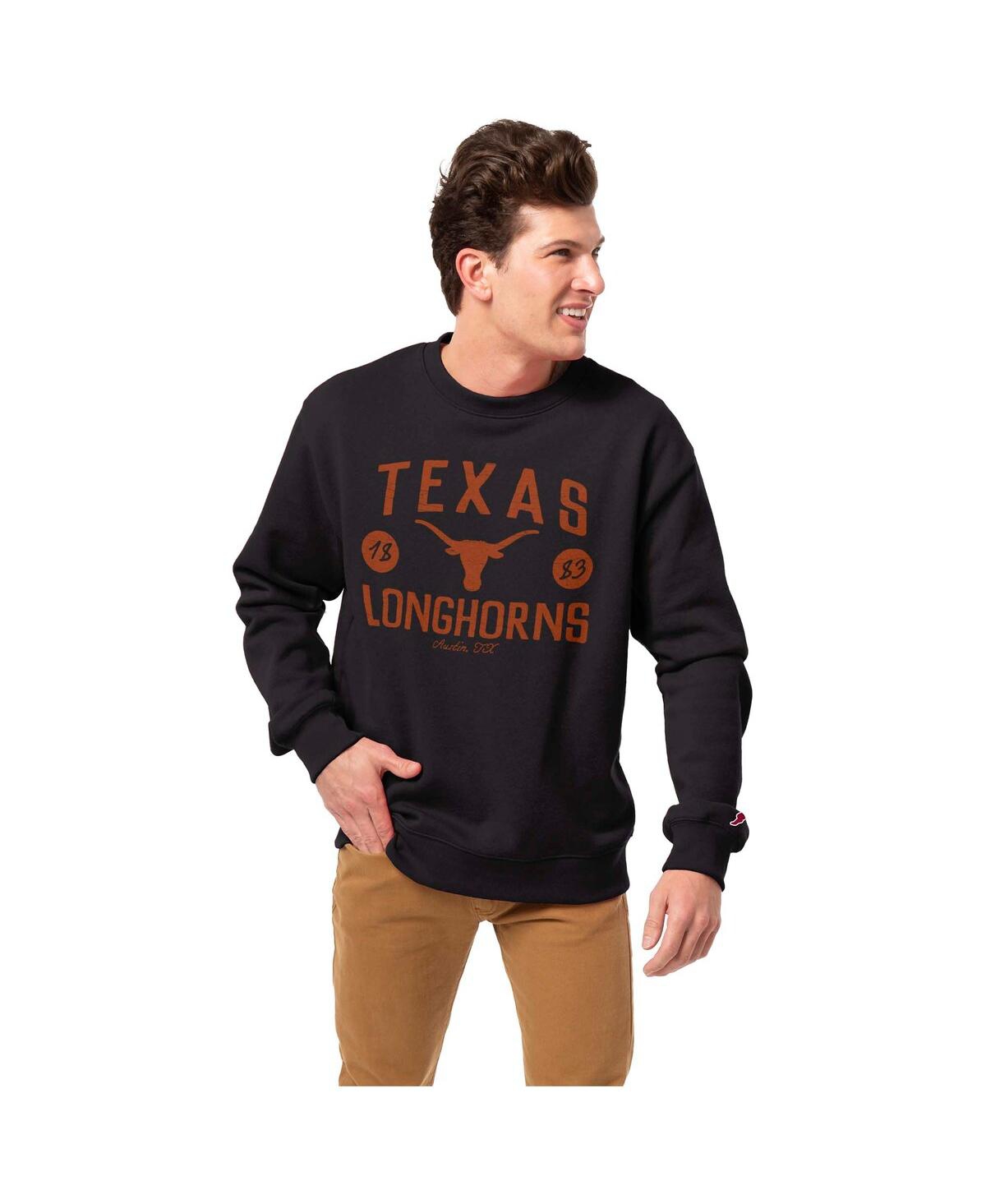League Collegiate Wear Men's Black Texas Longhorns Bendy Arch Essential Pullover Sweatshirt