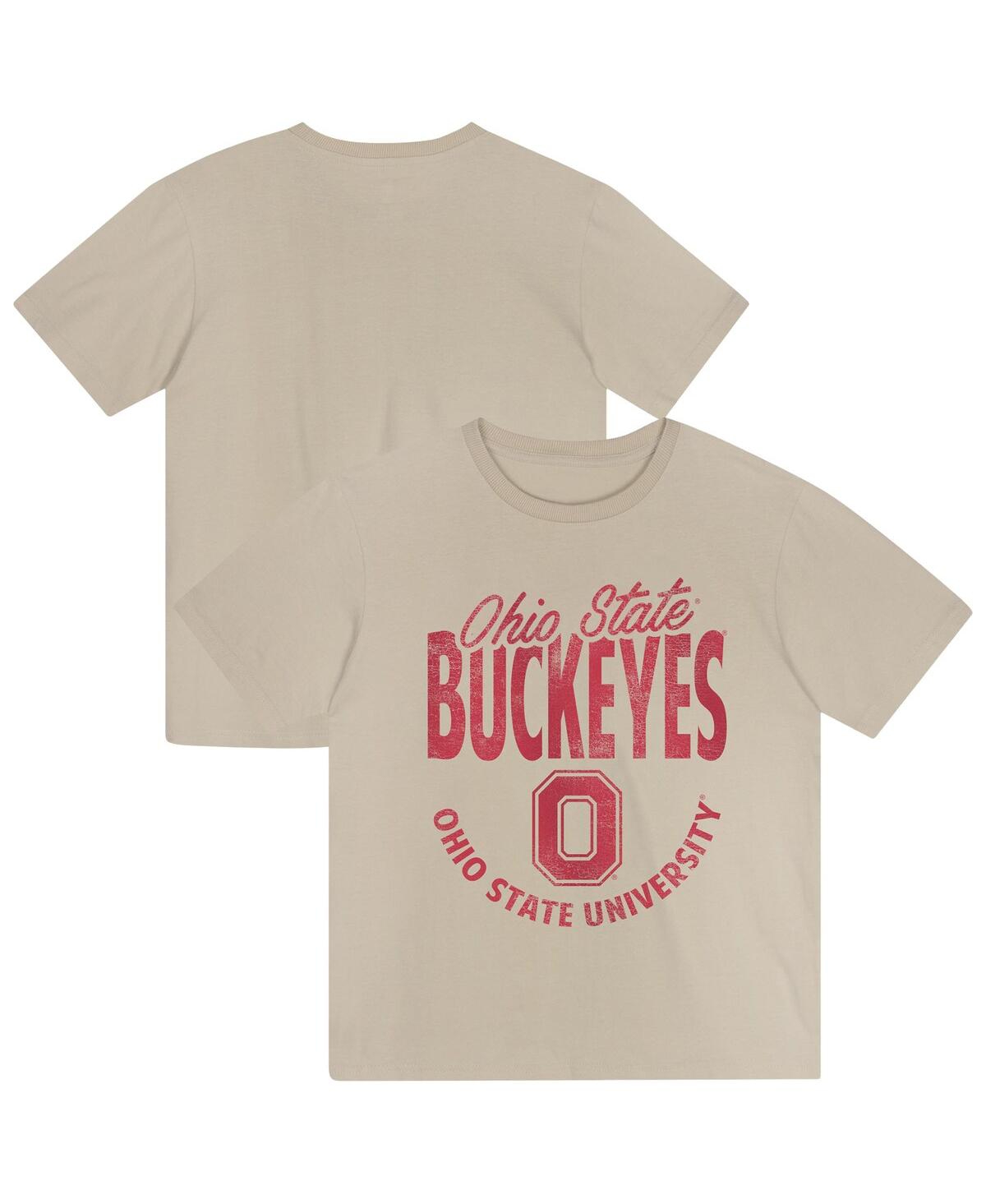 Outerstuff Toddler Tan Ohio State Buckeyes News Flash T-shirt In Gray