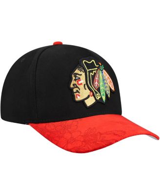 Mitchell & Ness - Black/Red Chicago Blackhawks May Flowers Pro Crown Adjustable Hat