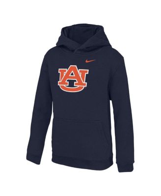 Nike - Big Boys and Girls Navy Auburn Tigers Club Fleece Pullover Hoodie