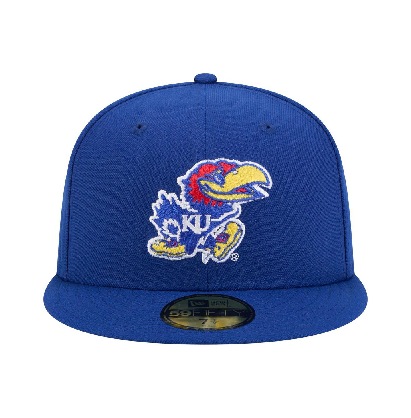 Мужская кепка New Era Royal Kansas Jayhawks Vault 59FIFTY Fitted Hat — фото 2