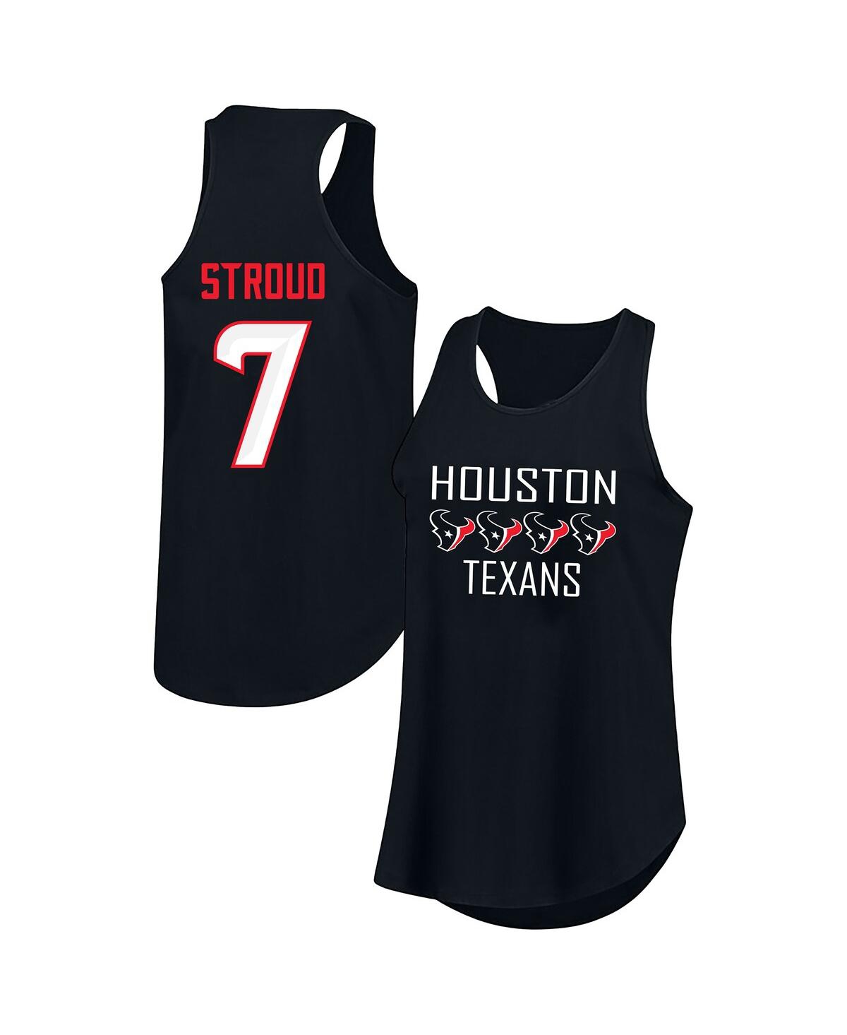 Fanatics Women's C.j. Stroud Navy Houston Texans Plus Size Name Number Tank Top In Black