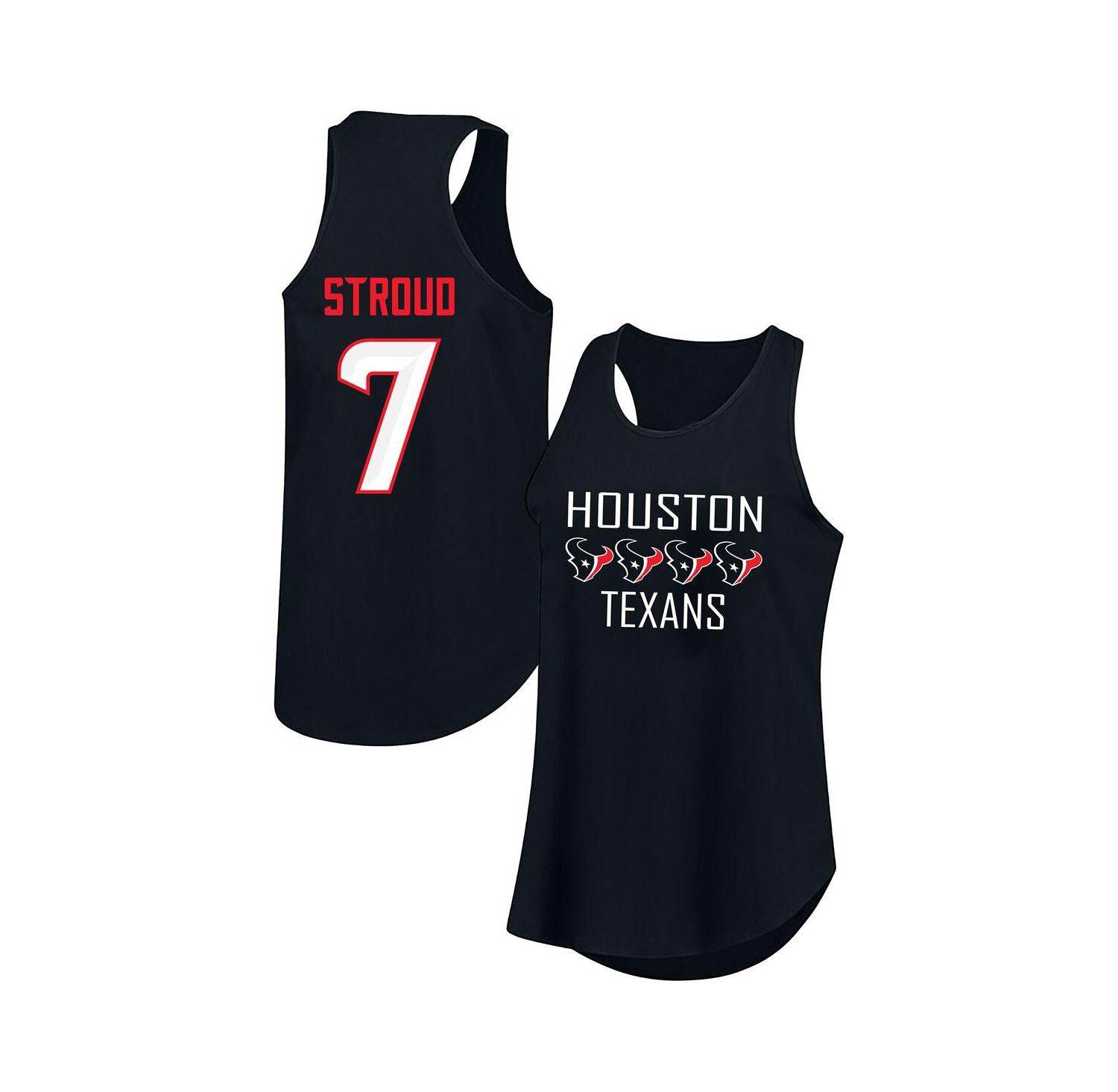 Women's C.J. Stroud Navy Houston Texans Plus Size Name & Number Tank Top
