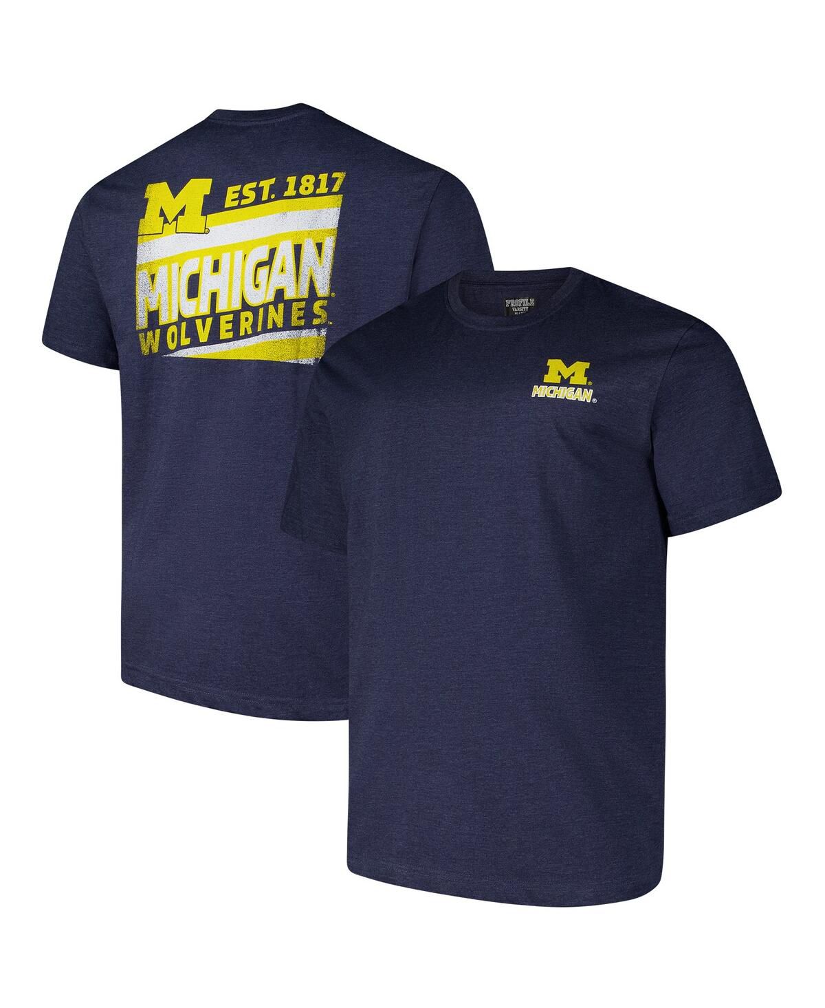 Мужская темно-синяя футболка Michigan Wolverines Big Tall Ideal с потертостями