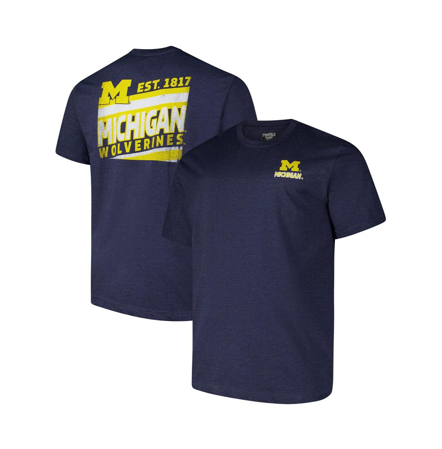 Мужская футболка Fanatics Navy Michigan Wolverines Big & Tall Ideal Faded — фото 1
