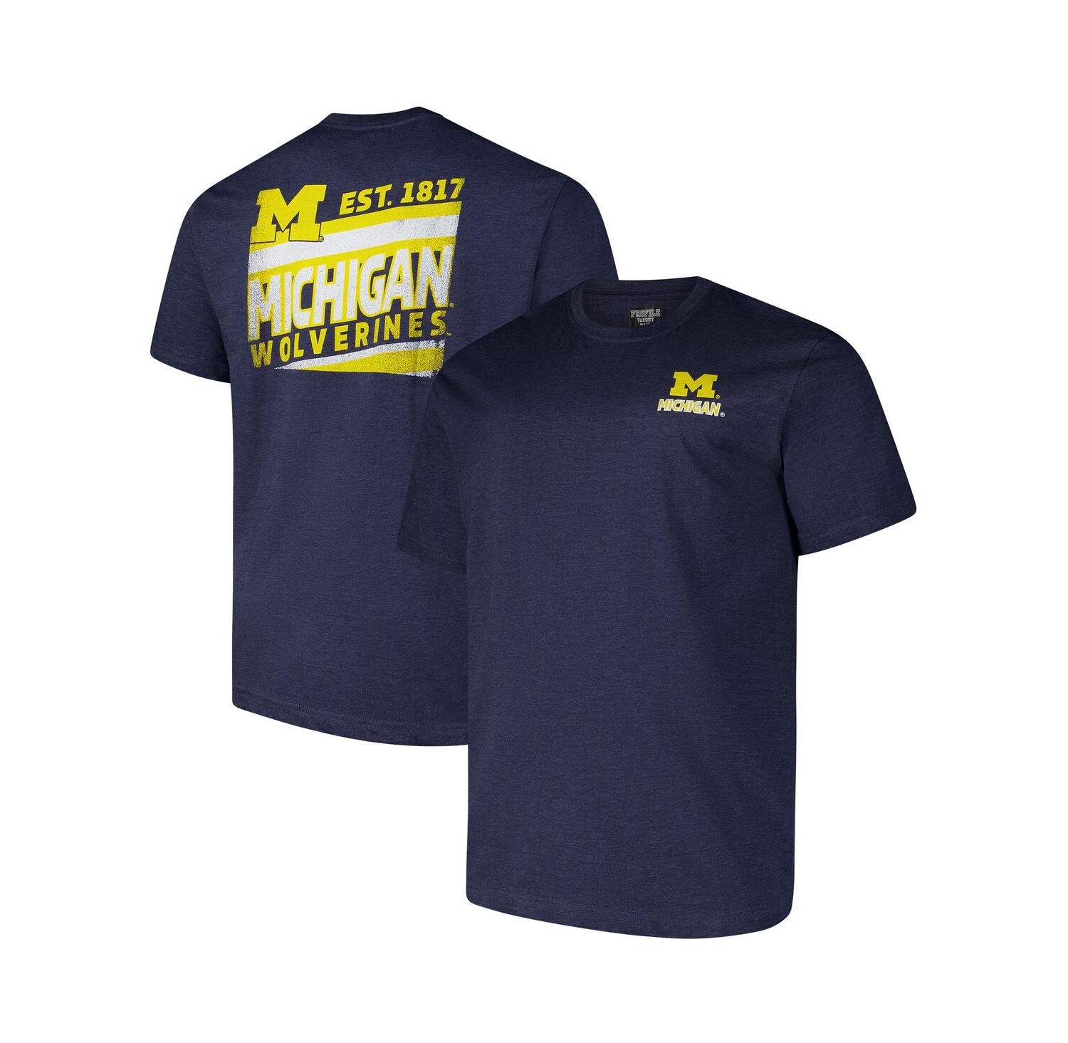 Men's Navy Michigan Wolverines Big & Tall Ideal Faded T-Shirt