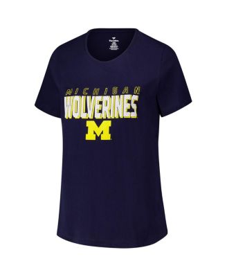 Women's Navy Michigan Wolverines Plus Size Lean Scoop Neck T-Shirt