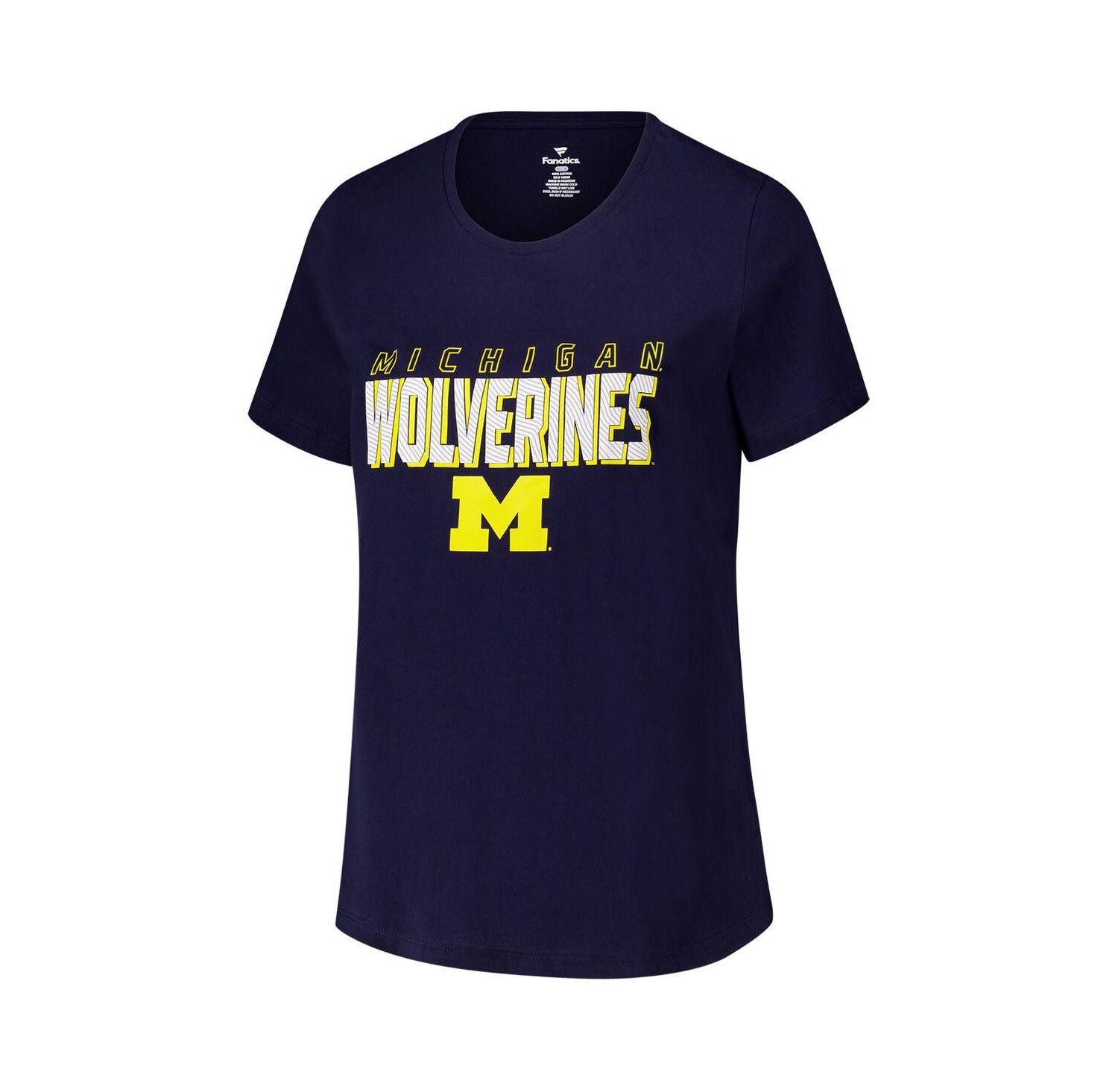 Women's Navy Michigan Wolverines Plus Size Lean Scoop Neck T-Shirt
