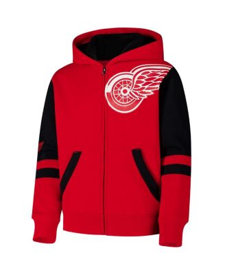 Big Boys and Girls Red Detroit Red Wings Face Off Full Zip Hoodie