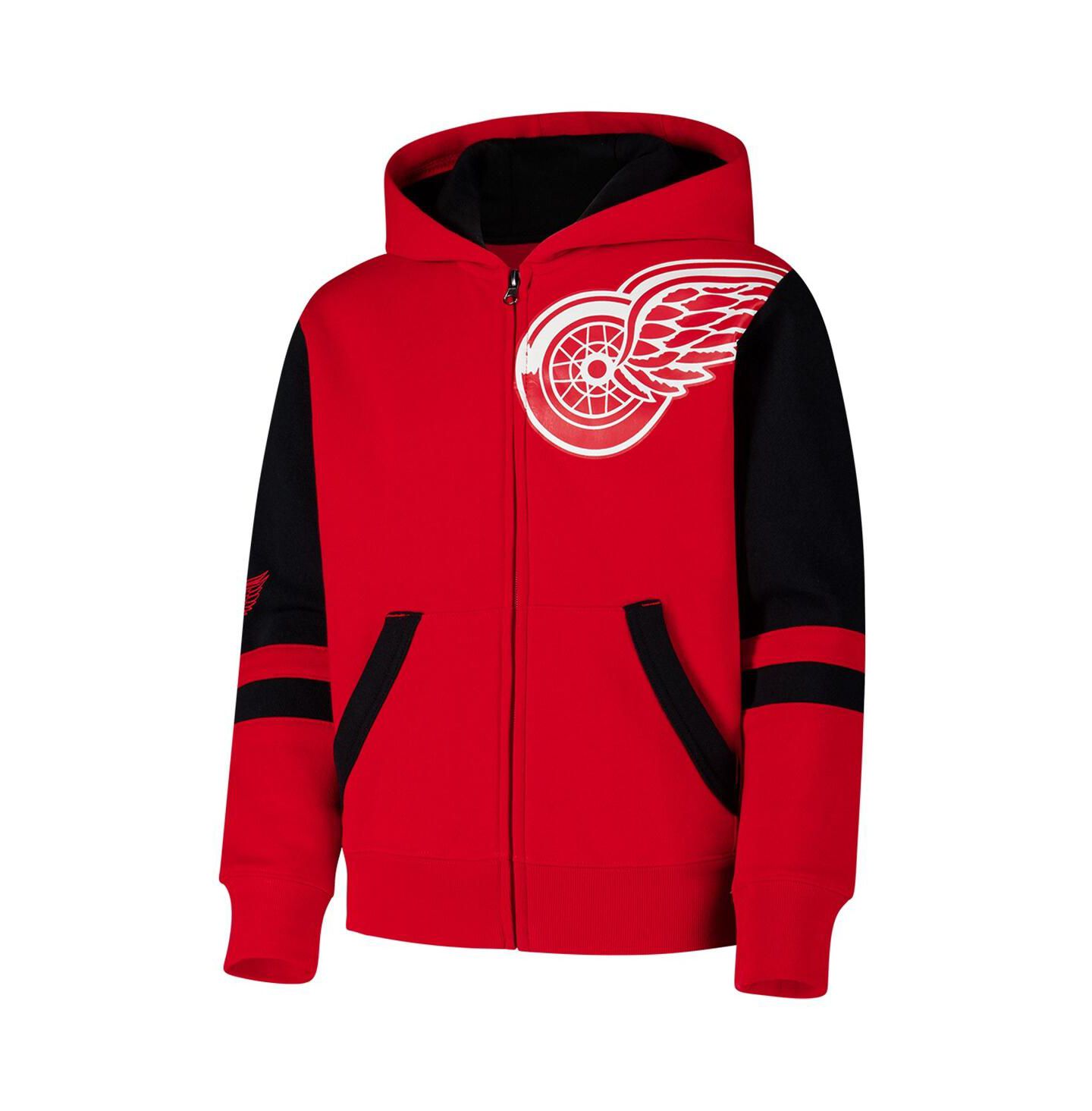 Детское худи Outerstuff Red Detroit Red Wings Face Off Full Zip — фото 3