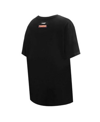 Women's Black Clemson Tigers Script Tail Oversized Boyfriend T-Shirt