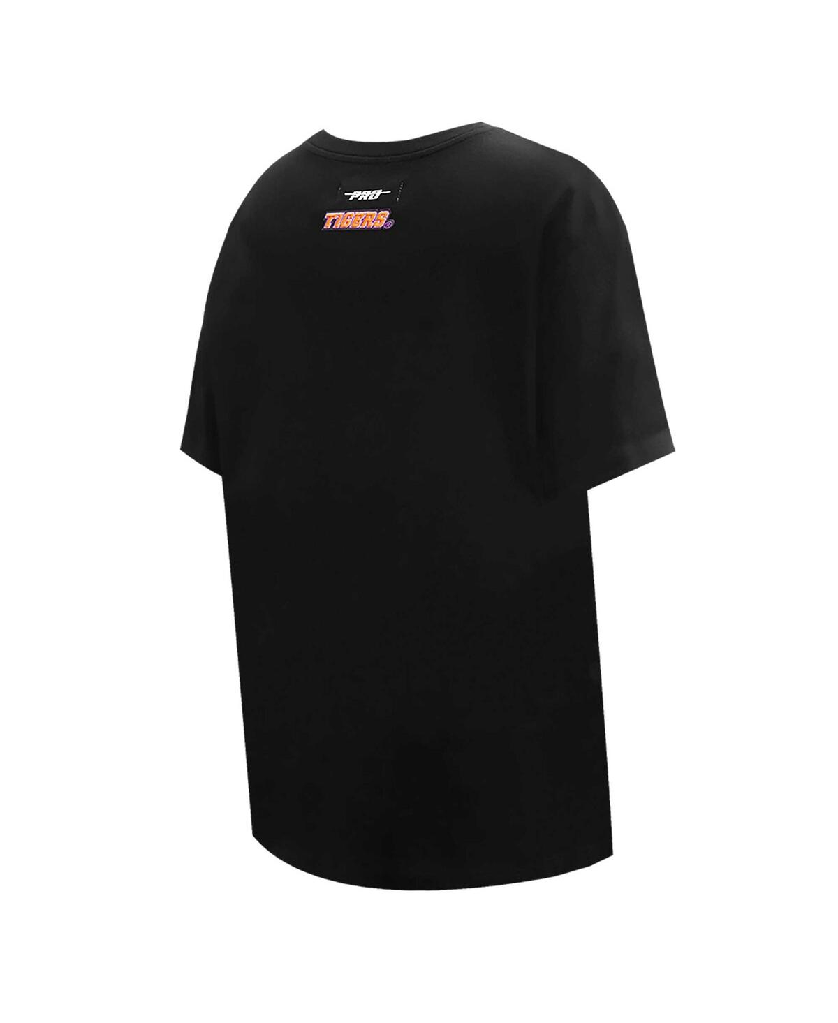 Pro Standard Women's Black Clemson Tigers Script Tail Oversized Boyfriend T-shirt In Black
