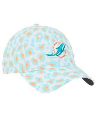 Girls Toddler White Miami Dolphins Active Leopard 9TWENTY Adjustable Hat