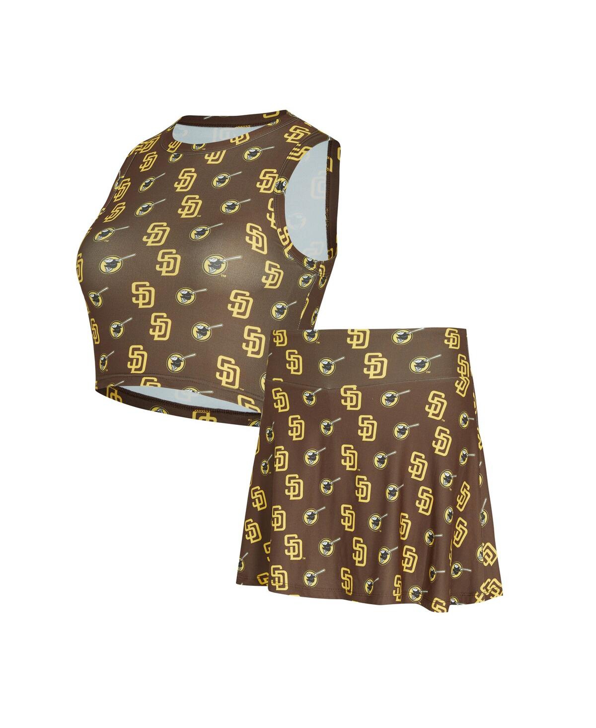Concepts Sport Women'sâ 2-piece Brown San Diego Padres Knit Tank Top And Skort Set