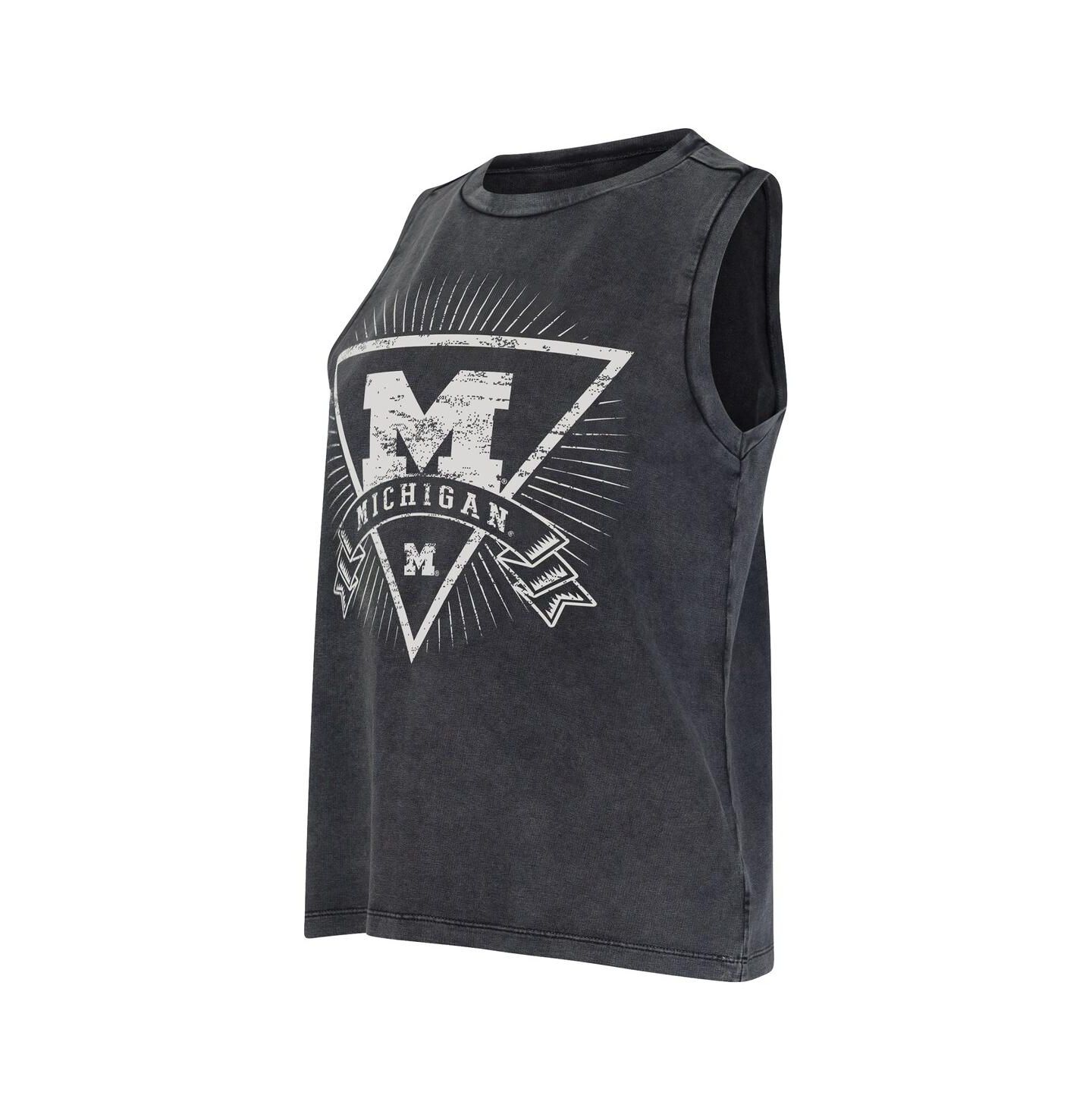 Женский топ Concepts Sport Charcoal Michigan Wolverines Distressed Market French Terry — фото 3