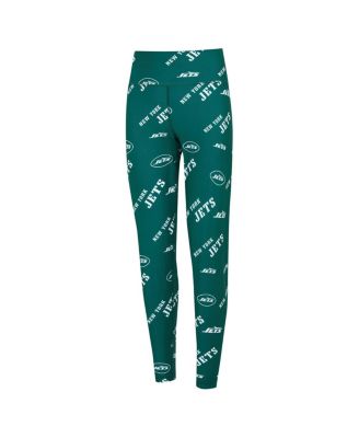 Women's Green New York Jets Breakthrough Allover Print Knit Sleep Leggings