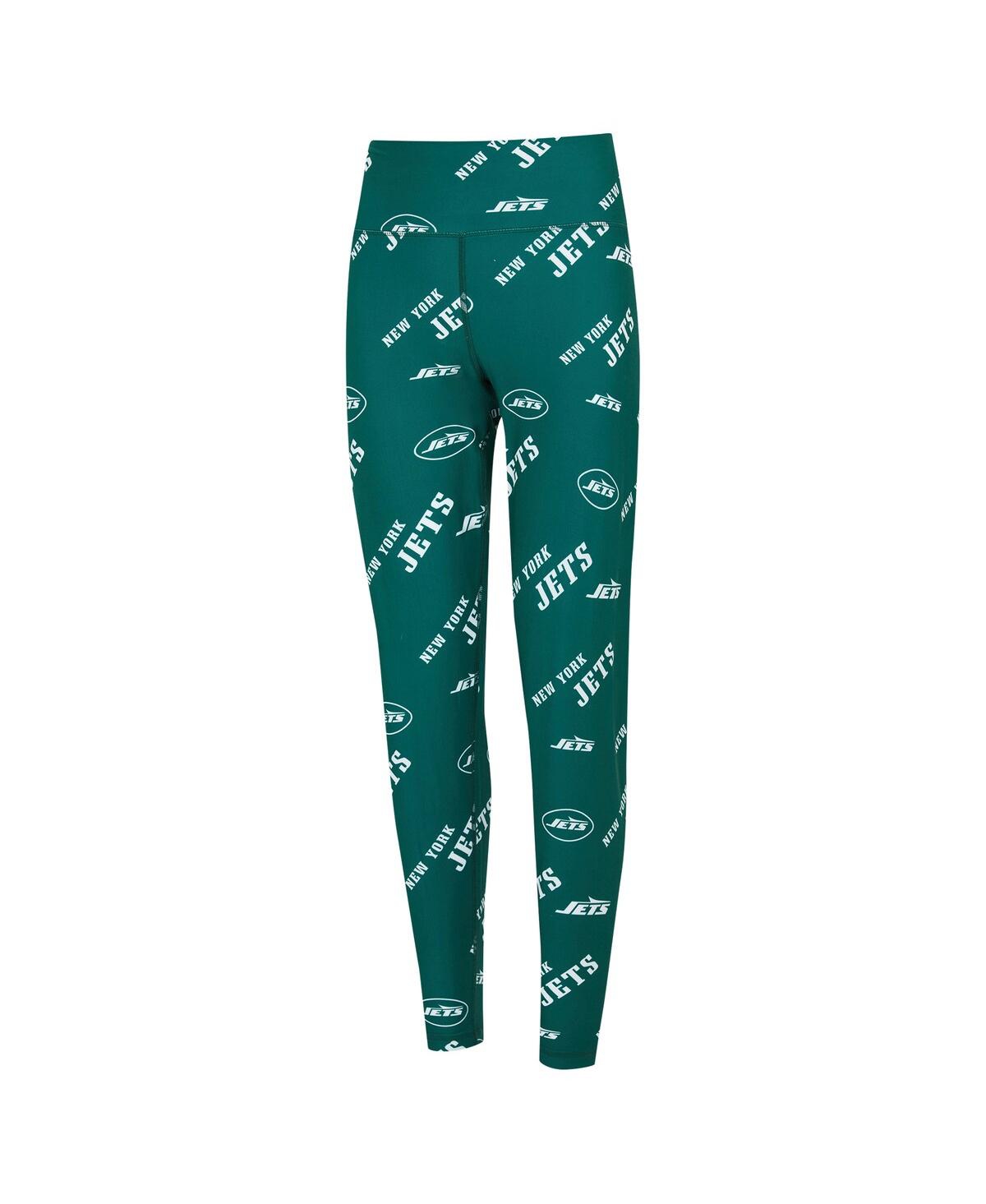 Concepts Sport Women's Green New York Jets Breakthrough Allover Print Knit Sleep Leggings In Green