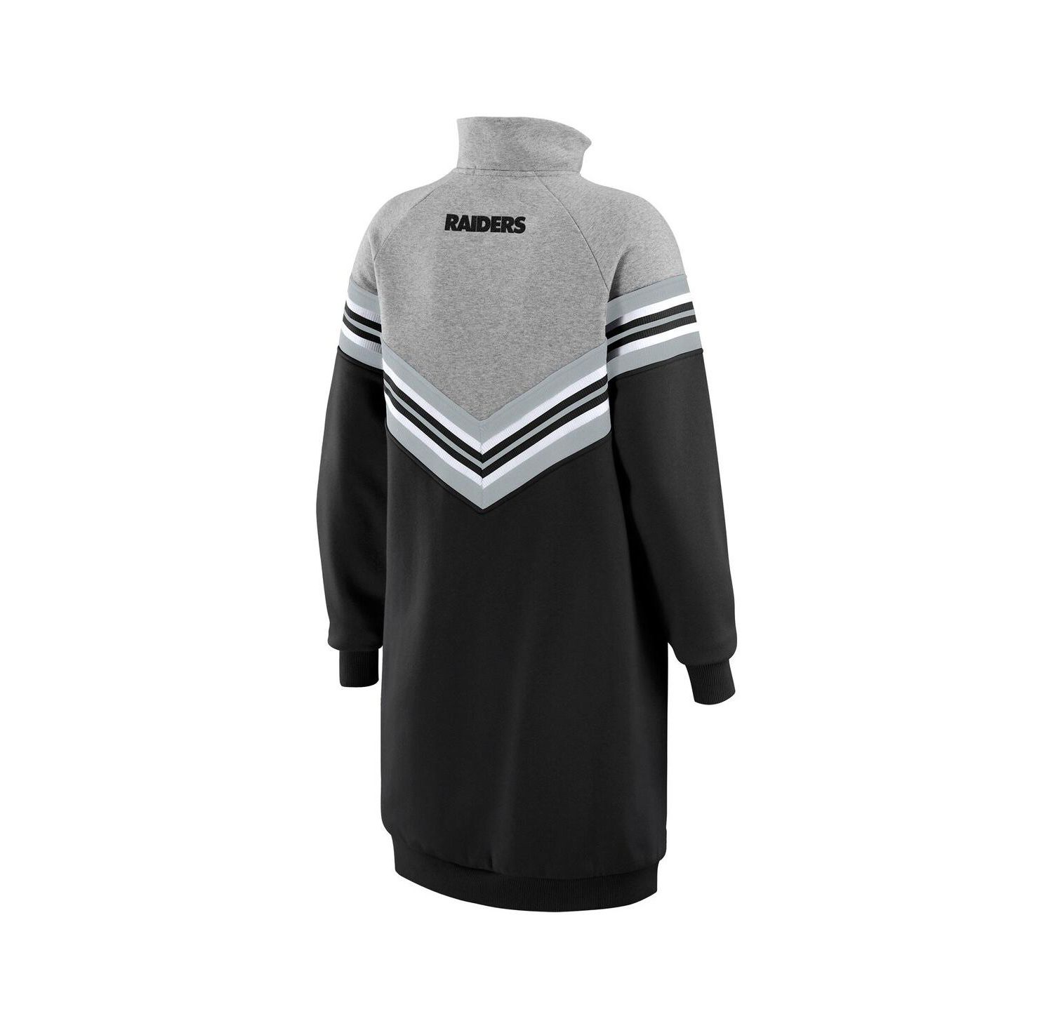 Women's Black/Heather Gray Las Vegas Raiders Chevron Stripe Dress