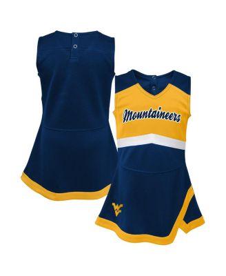 Outerstuff - Big Girls Navy West Virginia Mountaineers Cheer Captain Jumper Dress