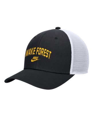 Men's Black Wake Forest Demon Deacons Vintage Arch Rise Performance Trucker Adjustable Hat