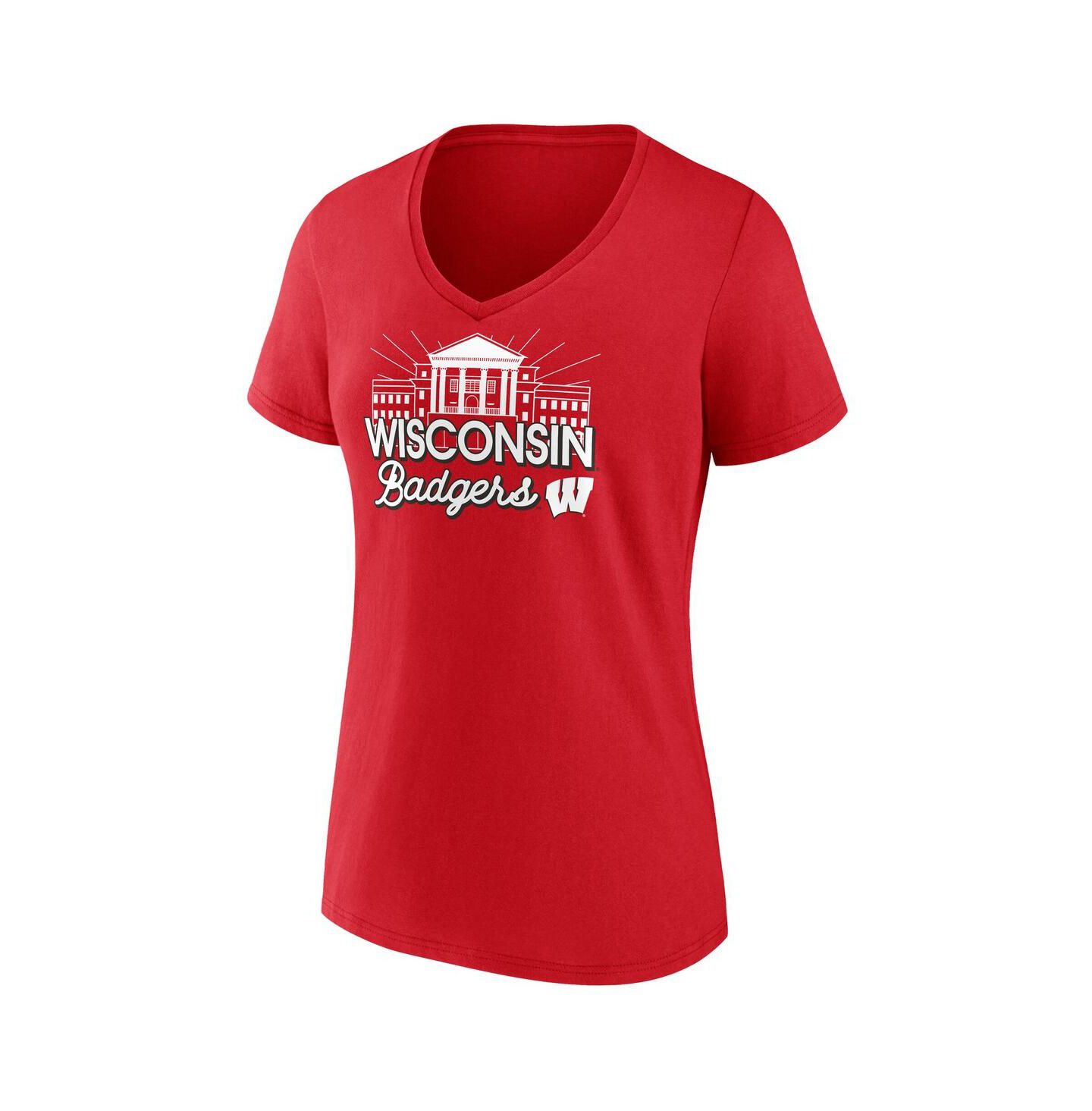 Женская футболка Fanatics Red Wisconsin Badgers Fundamentals Region Draw — фото 3