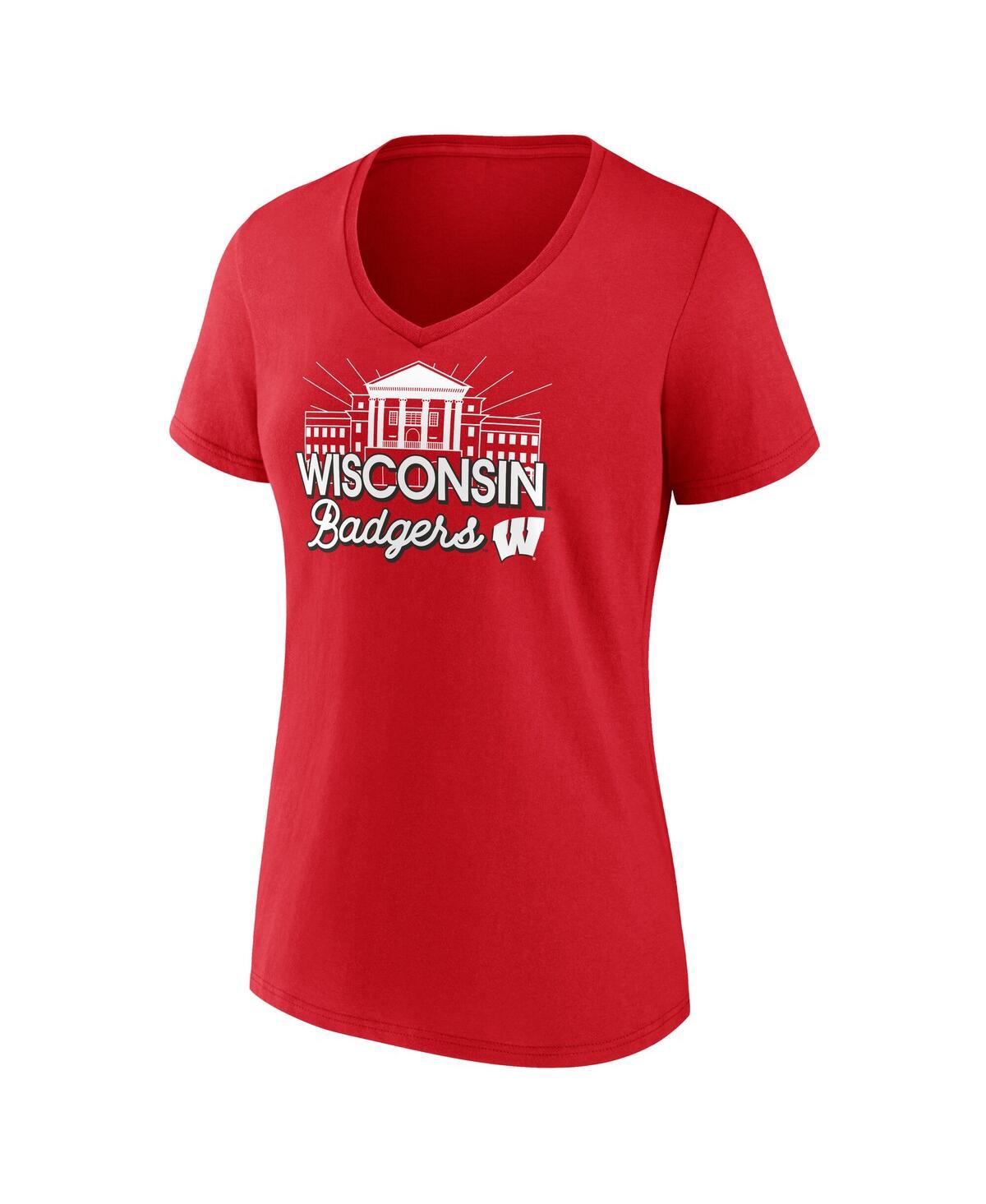 Fanatics Women's Red Wisconsin Badgers Fundamentals Region Draw T-shirt In Red