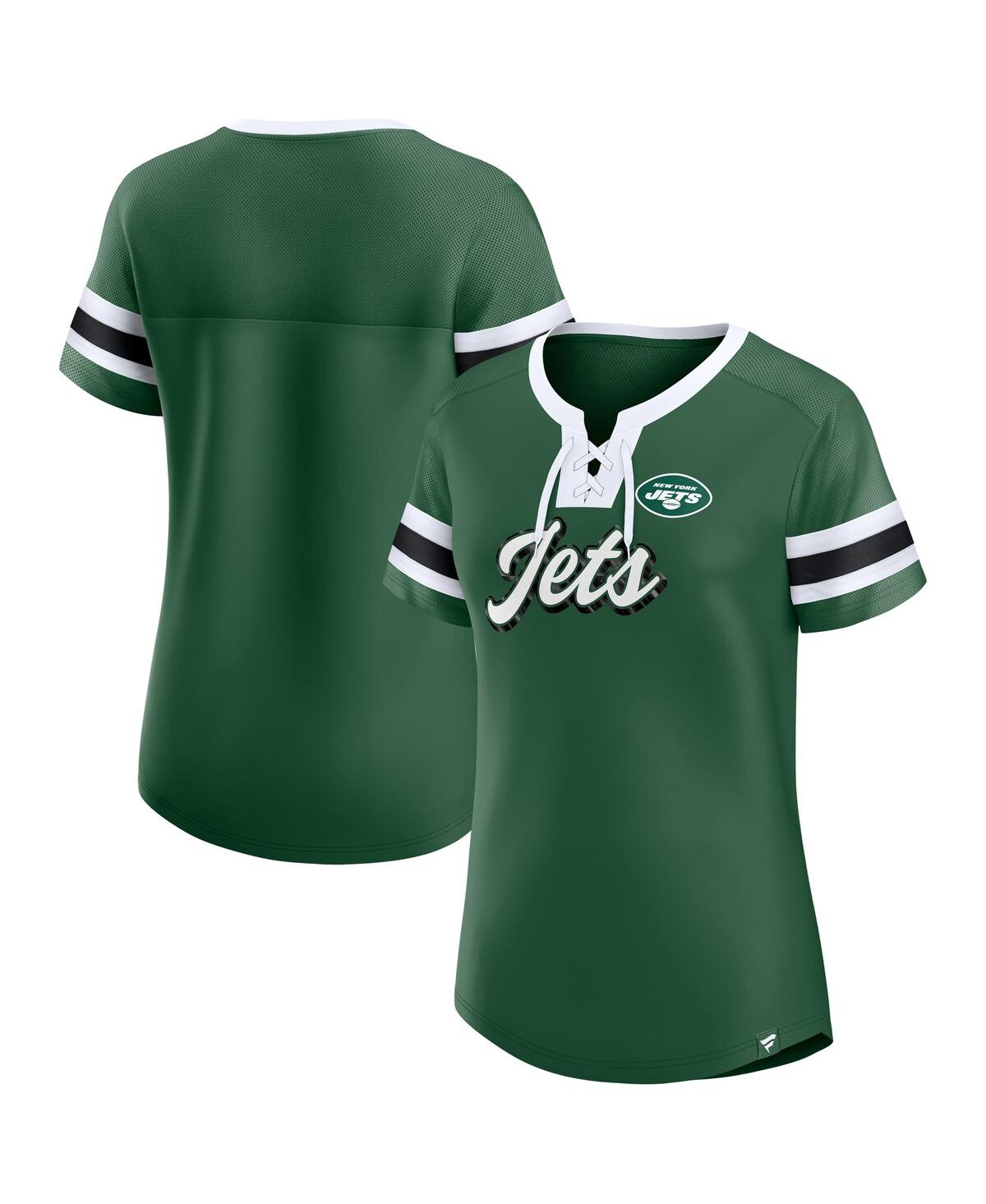 Fanatics Women's Green New York Jets Original State Lace-up T-shirt In Green