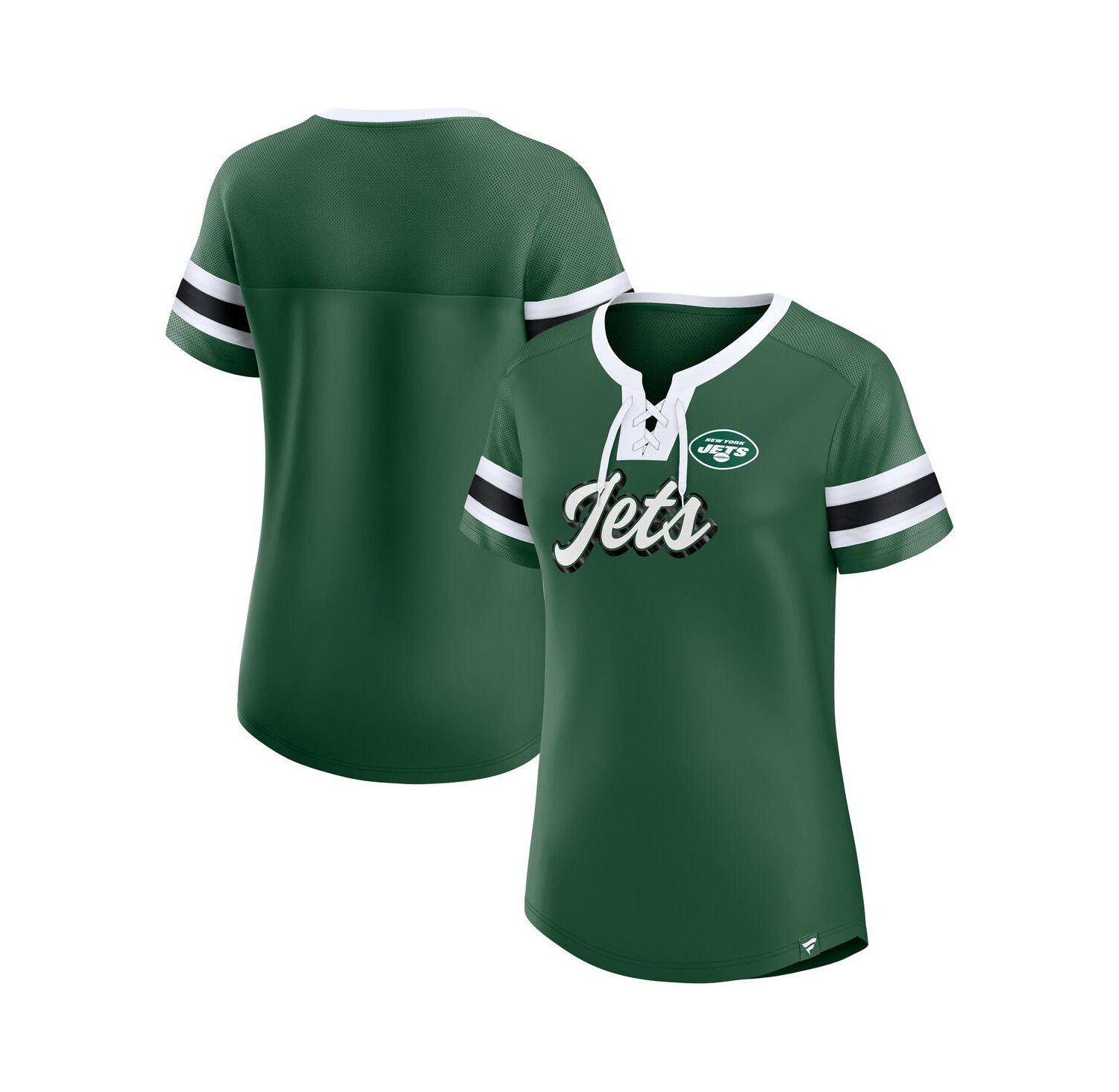 Women's Green New York Jets Original State Lace-Up T-Shirt